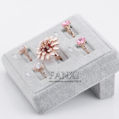 FANXI Accept Custom Functional Countertop Organizer High End Velvet Ring Display Stand