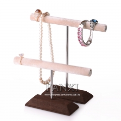 FANXI Factory Custom Color Made By Metal Wood Velvet Hairpin Bobby Pin Hair Band T Shape Display Stand