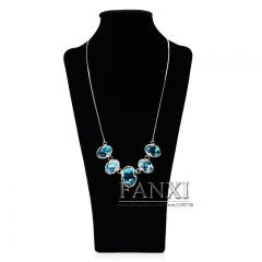 FANXI China Wholesale Custom Import Black Velvet Necklace Stand Holder Model MDF Dummy Jewellery Display Necklace Bust