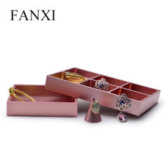 FANXI Custom Luxury Jewellery Display Holder Empty and six Grids Service Organizer Rose Gold Metal Jewelry Tray