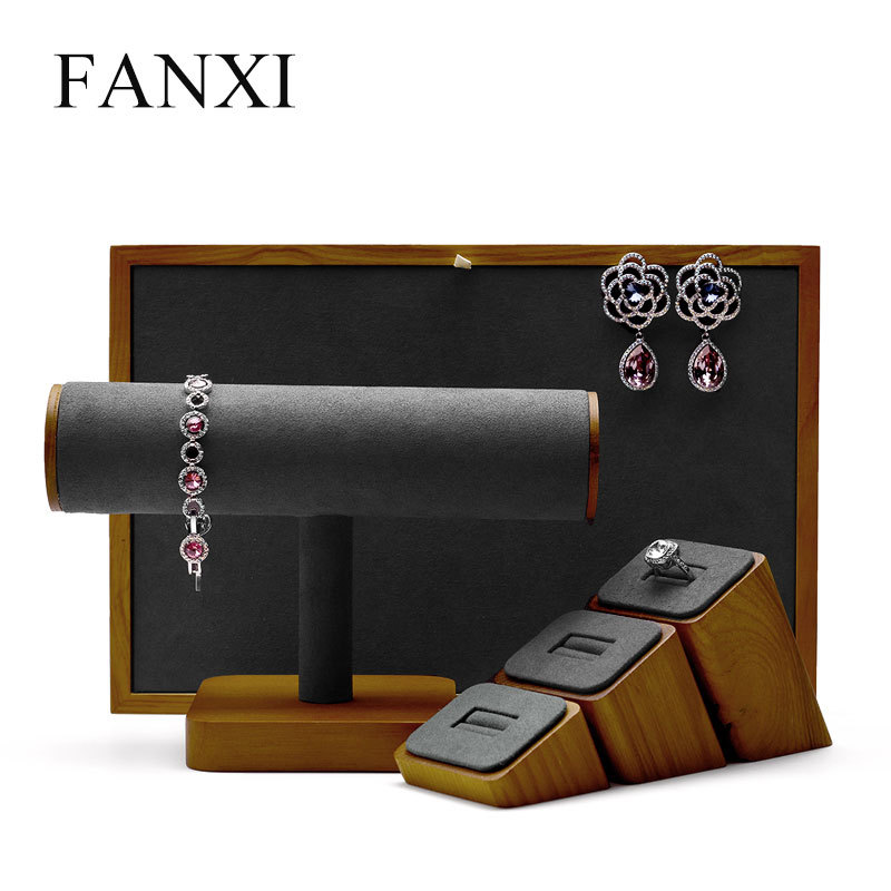 FANXI factory wholesale custom logo showcase bracelet stand bangle t-bar display rack