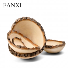 FANXI factory wholesale custom logo wood earring jewellery display stand rack
