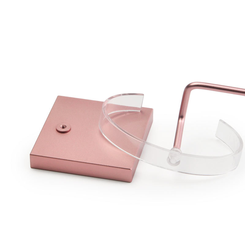 FANXI Wholesale Watch Display Stand Holder With Transparent C Ring For Bangle Bracelet Jewelry Rose Gold Metal Watch Display