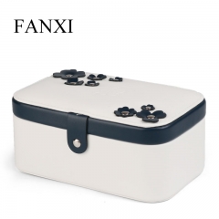 FANXI wholesale custom lockable black girls jewelry organizer box jewelry display storage case with lock