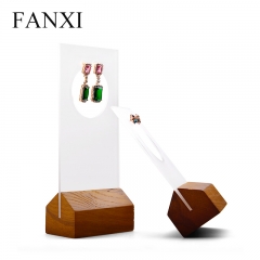 FANXI factory custom wooden acyrlic hook earring display card stand