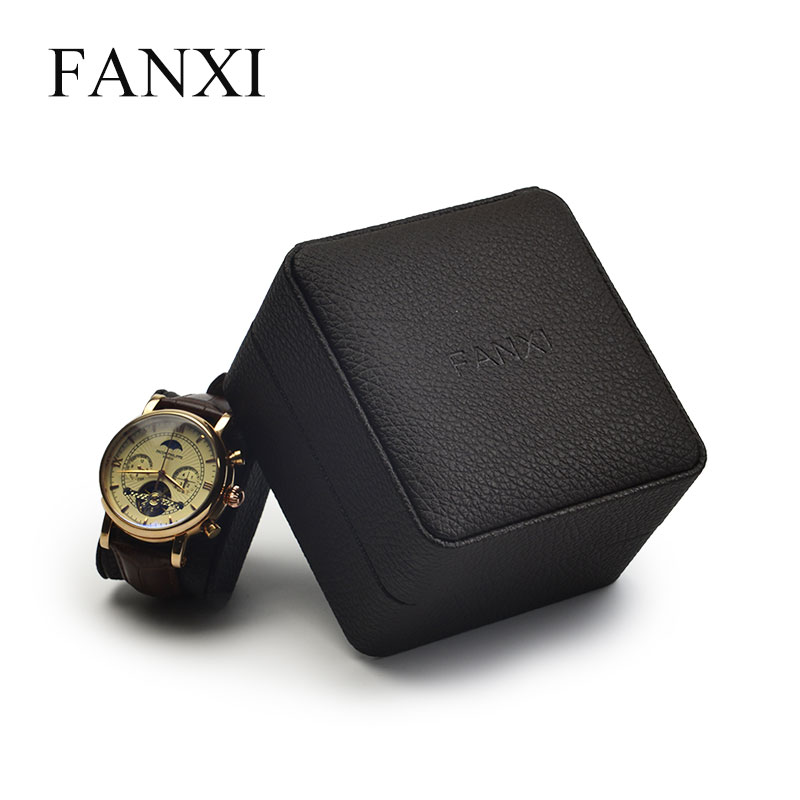 FANXI factory custom oem pu leather watch box with pillow