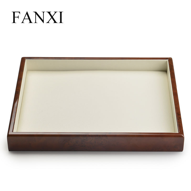 FANXI factory custom wooden jewelry stackable display tray