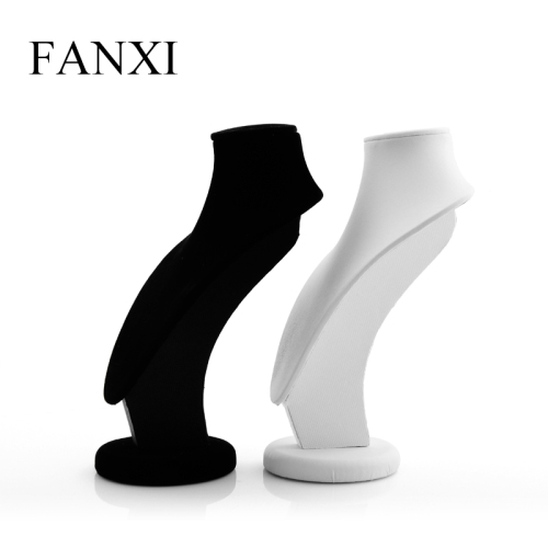 FANXI factory custom logo black necklace display bust stands