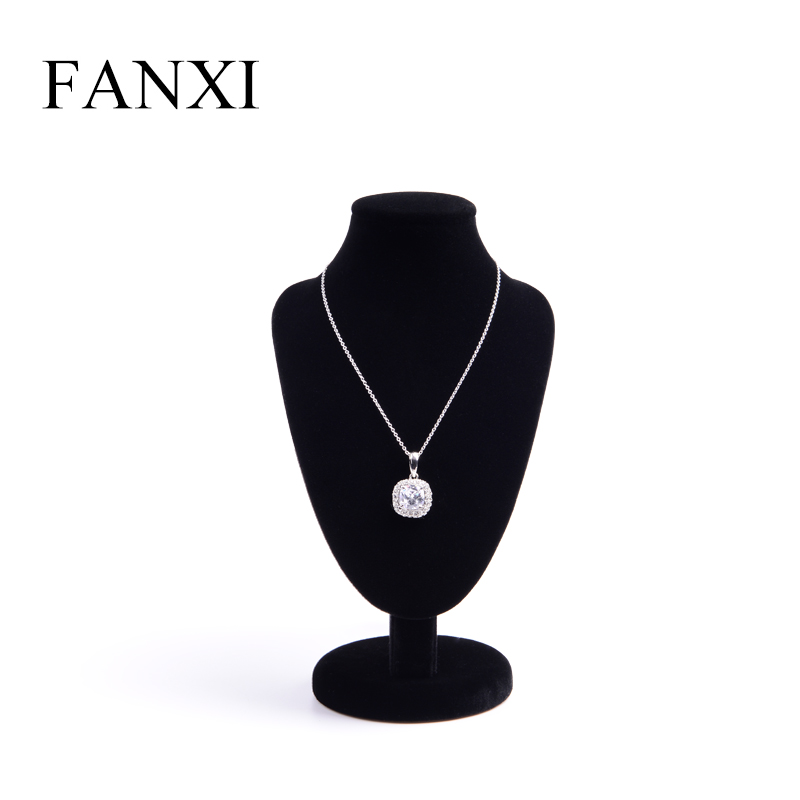 FANXI factory custom logo black necklace display bust stands