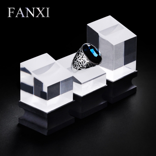 FANXI factory custom logo acrylic jewellery ring display stand