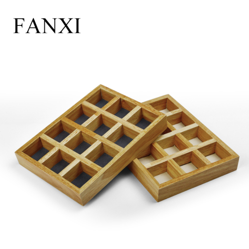 FANXI factory custom logo wooden jewellery display tray