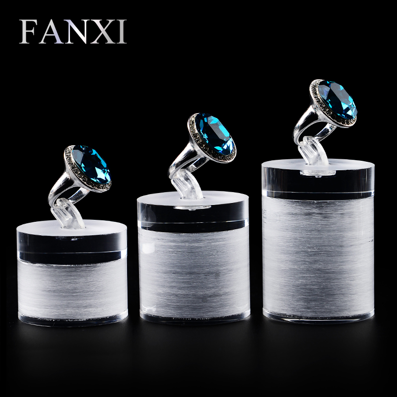 FANXI factory custom logo acrylic jewelry ring display stand