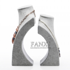 FANXI factory custom logo velvet jewelry bust necklace display stand