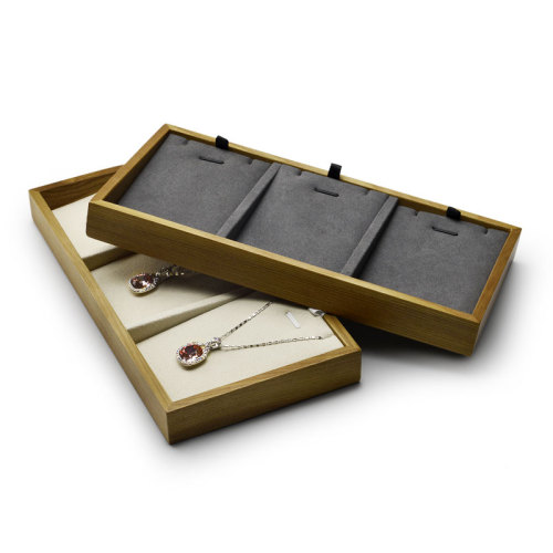 wooden jewelry display organizer tray