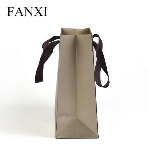 custom brown craft paper shopping bag