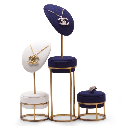 luxury metal jewelry display stand set