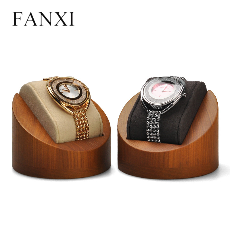 Wooden wrist watch holder display stand