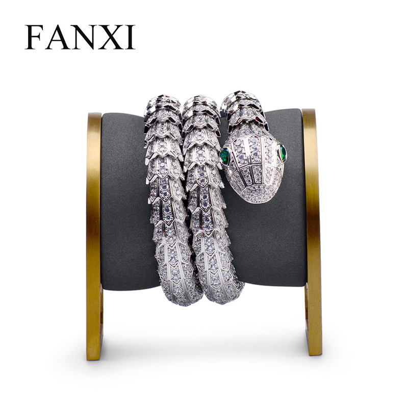 Luxury metal jewelry display stand for bangle bracelet watch