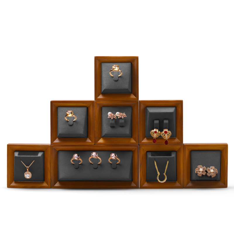 Luxury wooden jewellery window display stand set