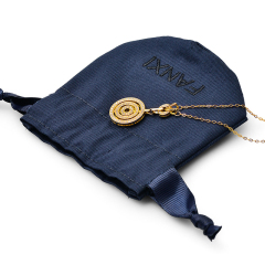 Navy blue drawstring jewellery pouch bag