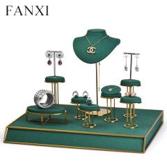 luxury window metal jewellery display stand props for ring earring pendant bangle bracelet necklace