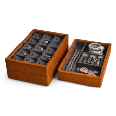 Custom wooden jewelry organizer box with window