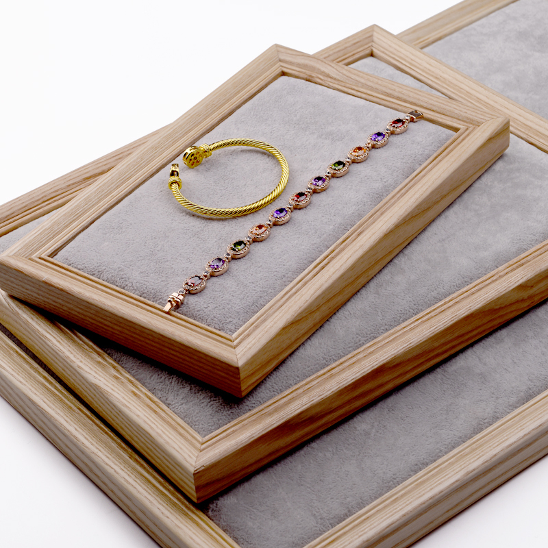 wooden stackable jewellery display tray