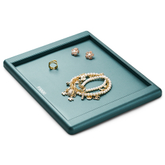 Green jewellery display organizer tray for ring earring pendant bangle bracelet necklace