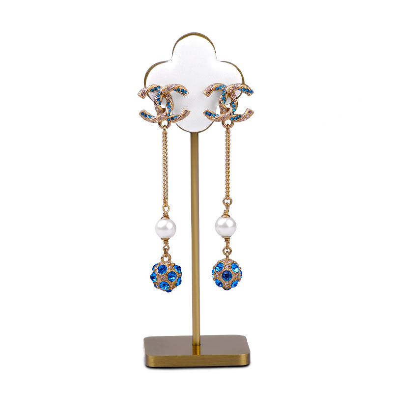 Gold colour metal earring display stand exbihitor