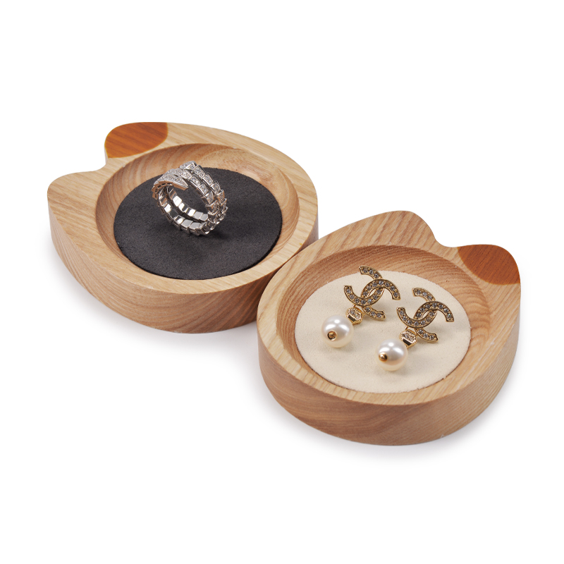 Unique solid wood jewelry display exhibitor for earring ring