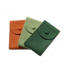 Green orange microfiber jewellery watch packaging bag pouch
