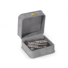 Grey velvet jewelry packaging box