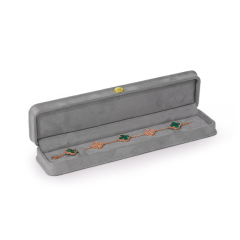 Grey velvet jewelry packaging box