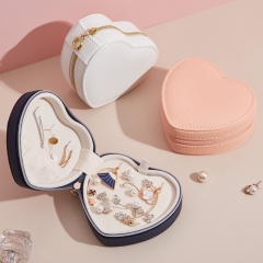 Peach pink heart design love jewelry storage box