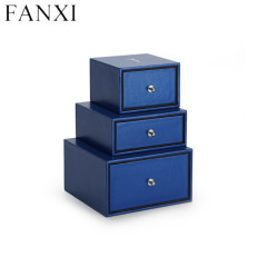 Blue cardboard drawer design jewelry packaging box