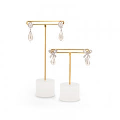 Metal jewelry earring display stand with acrylic base