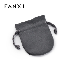 Gray microfiber jewelry packaging pouch