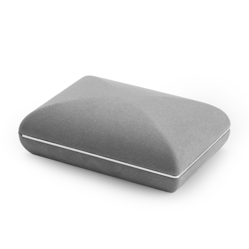 Grey microfiber jewelry packing box with led light inside