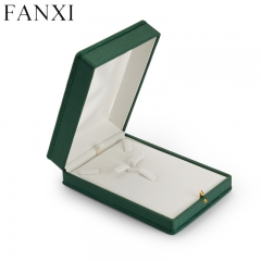 Green silk cloth jewelry packaging box with flannelette inside