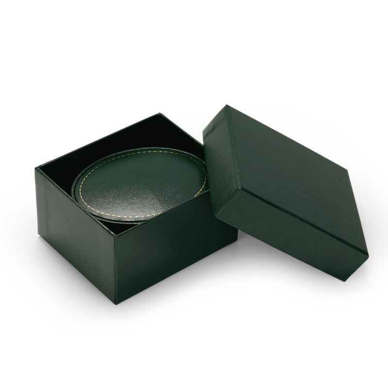 High-end dark green round shape jewelry packaging box