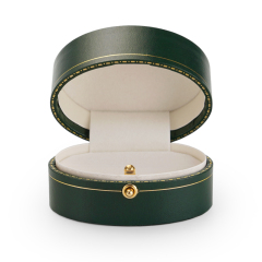 High-end dark green round shape jewelry packaging box