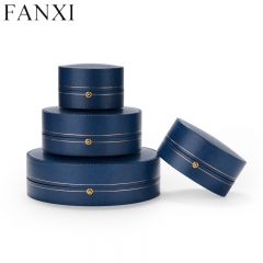 High-end blue round shape jewelry packaging box