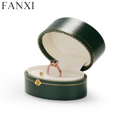 High-end dark green round shape jewelry packaging box