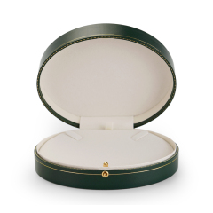 High-end dark green round shape jewelry packaging box