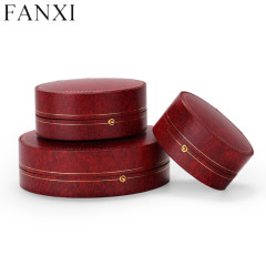 High-end red round shape jewelry packaging box