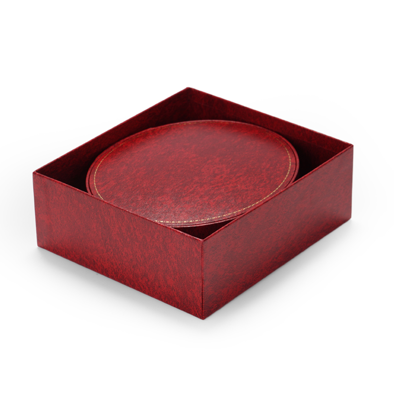 High-end red round shape jewelry packaging box