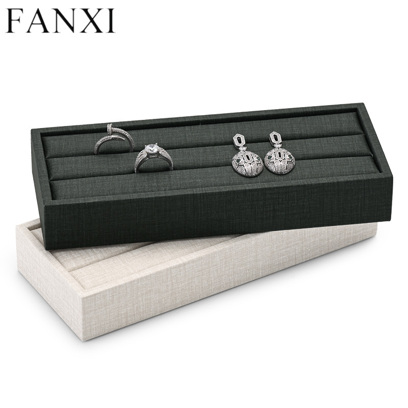 PU leather jewelry display tray for ring earring