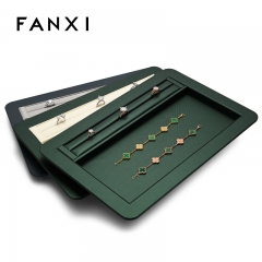 Green cream grey colour jewelry display tray