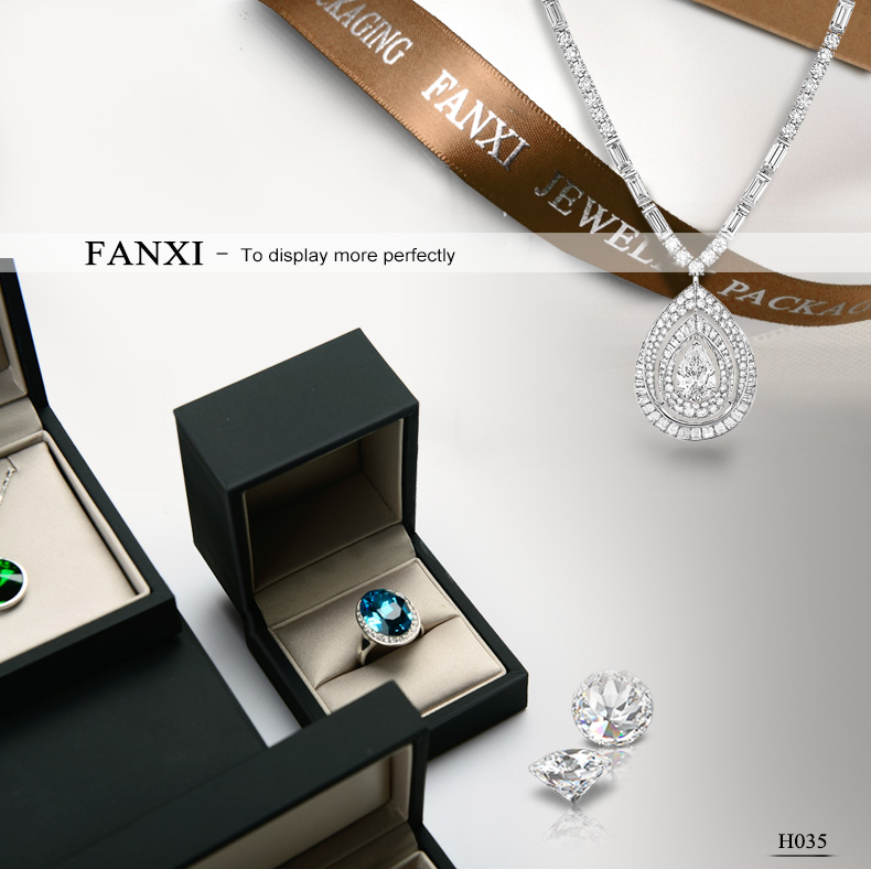 FANXI Plastic Gift Boxes With Silk Insert For Ring Necklace