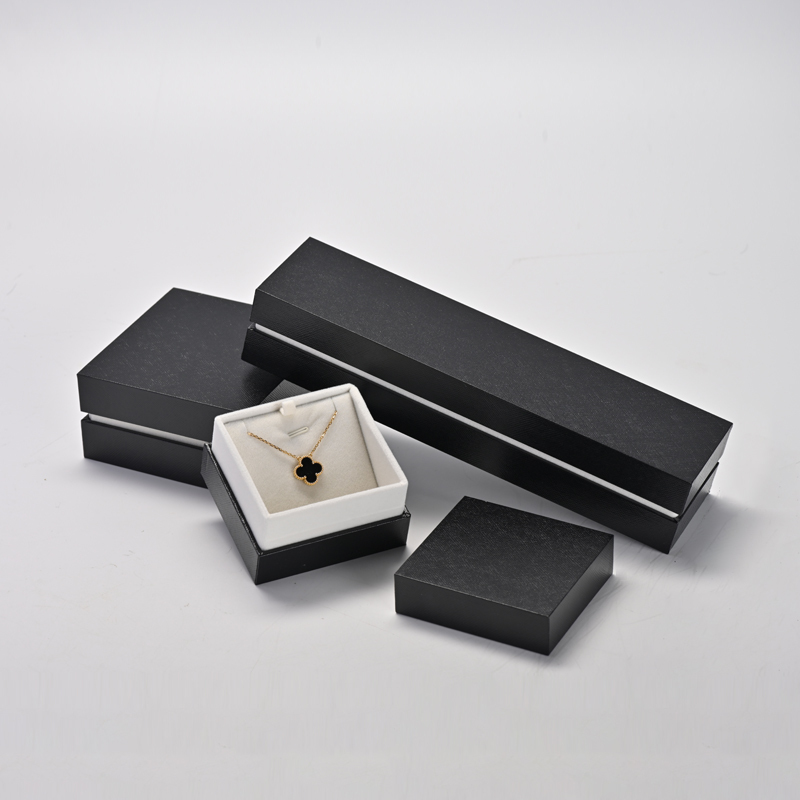 Custom black cardboard jewelry packaging box